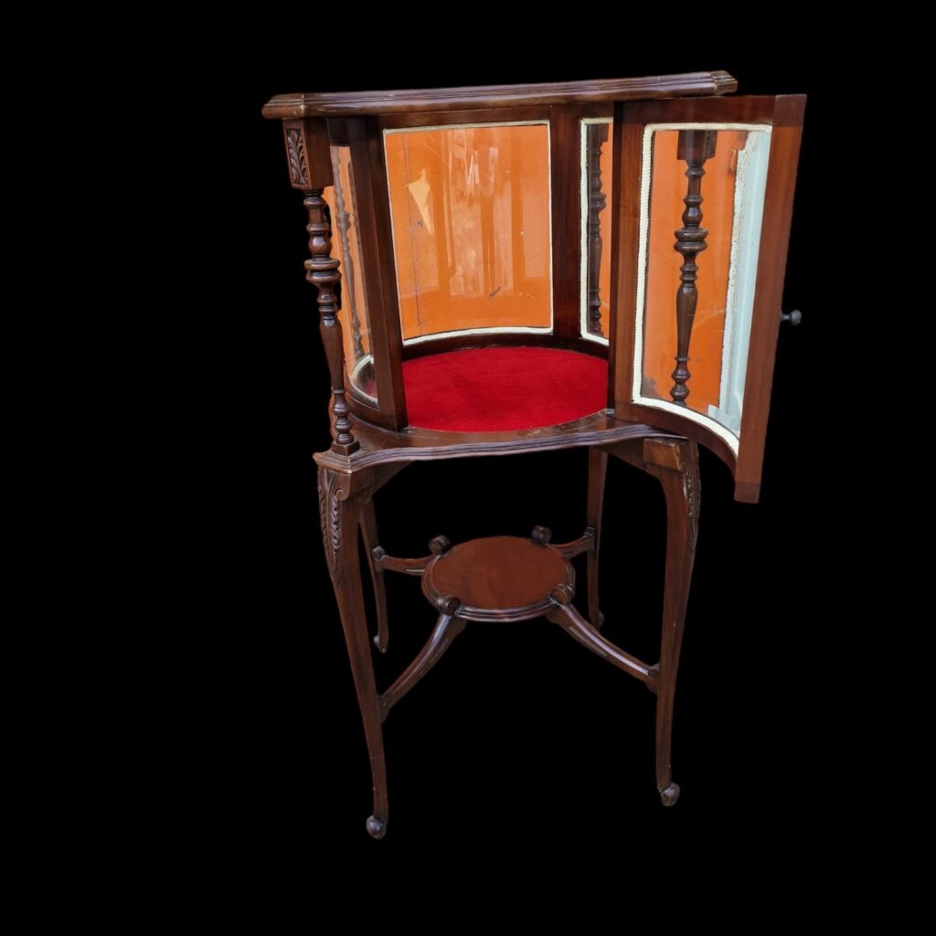 Tavolino mobile Bacheca in legno e vetro molato