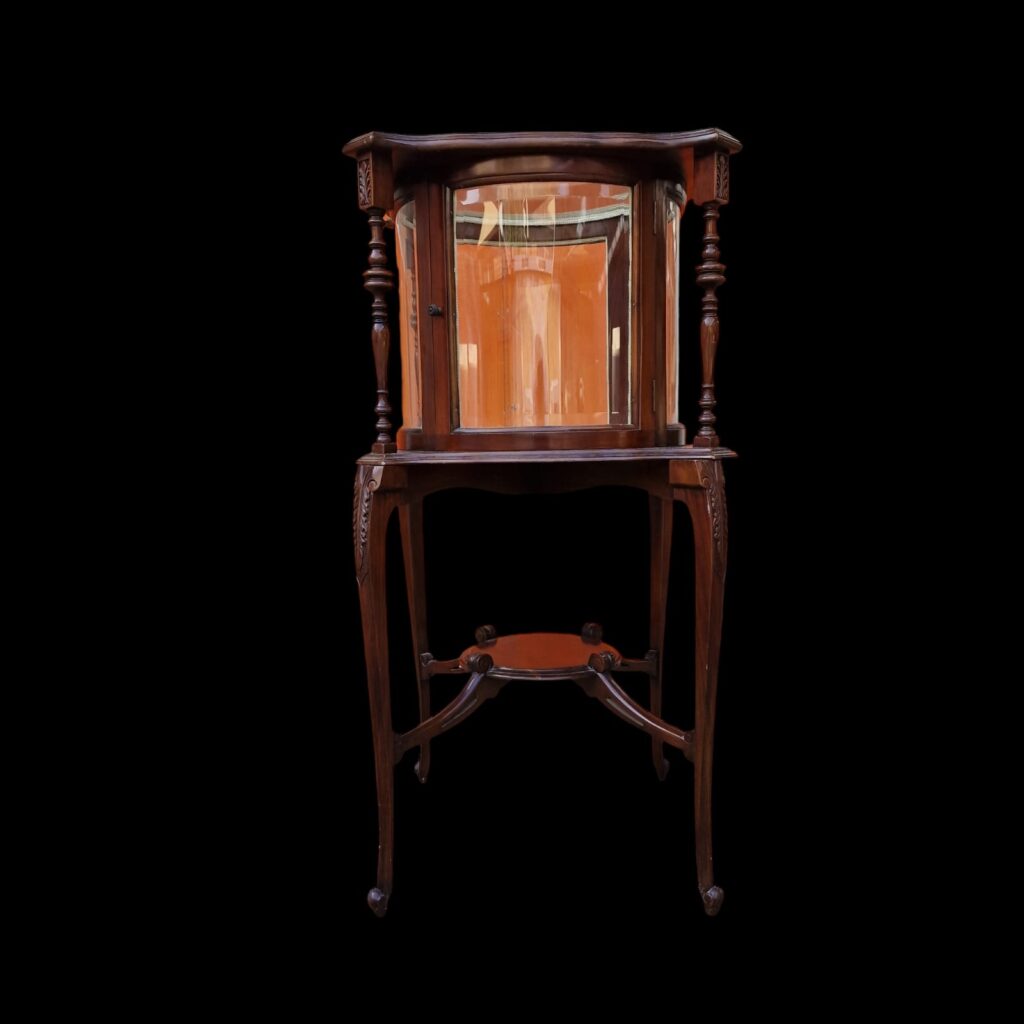 Tavolino mobile Bacheca in legno e vetro molato