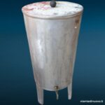 Recipiente per olio in acciaio inox (fusto usato)