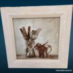 Quadro shabby chic quadrato con cornice in legno