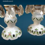 coppia abat-jour vintage in vetro di Bohemia lavorate a mano con vetri colorati sovrapposti