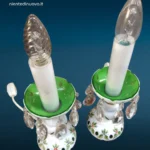 coppia abat-jour vintage in vetro di Bohemia lavorate a mano con vetri colorati sovrapposti