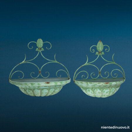 SET 2 pz portafiori DA PARETE IN FERRO