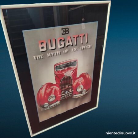 Poster Bugatti d'epoca The Myth of an Epoch incorniciato