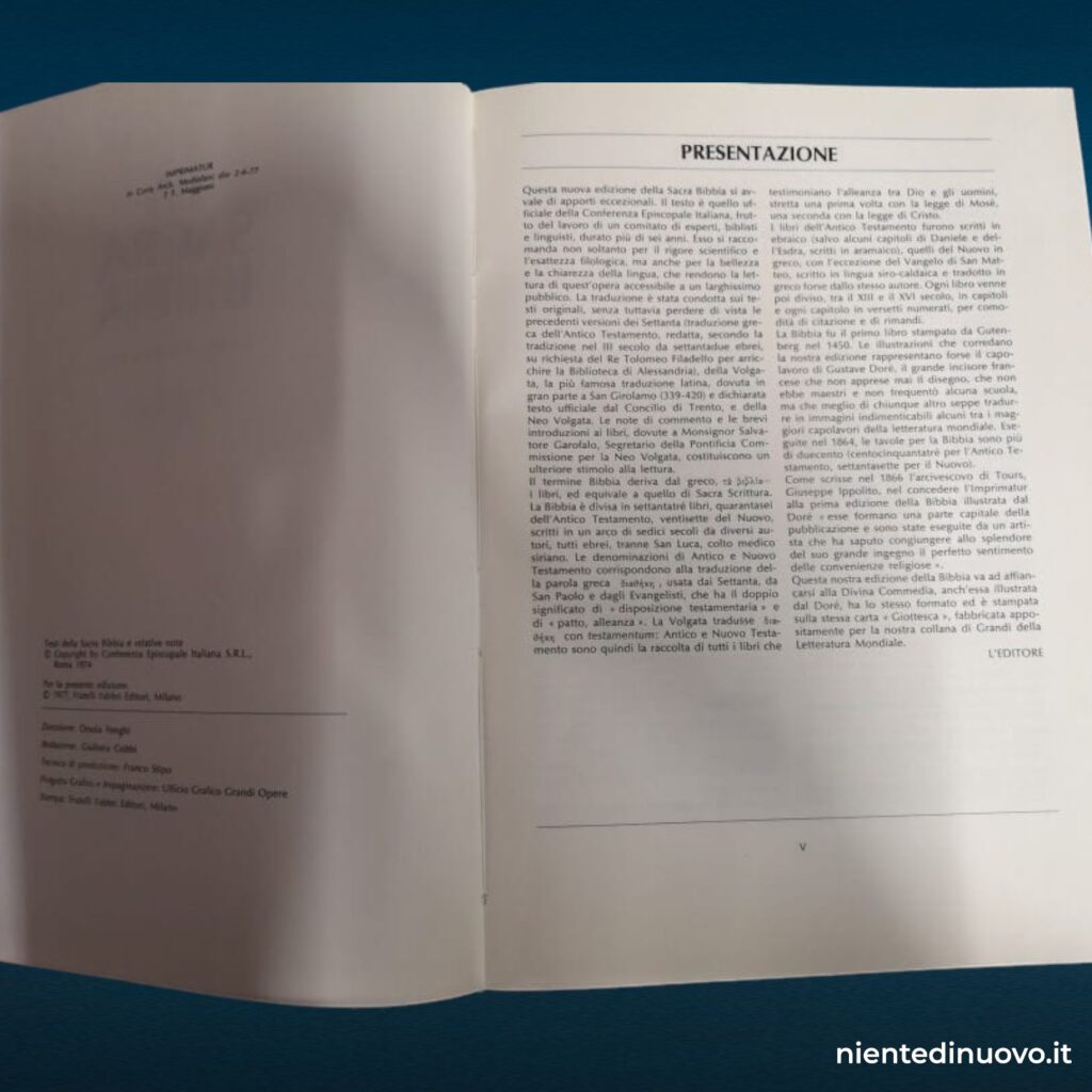 Set 4 volumi Bibbia F.lli Fabbri Editori