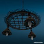 Lampadario rustico in ferro battuto a 3 luci