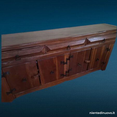 Credenza 4 ante e 3 cassetti in massello di castagno