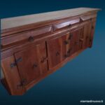 Credenza 4 ante e 3 cassetti in massello di castagno