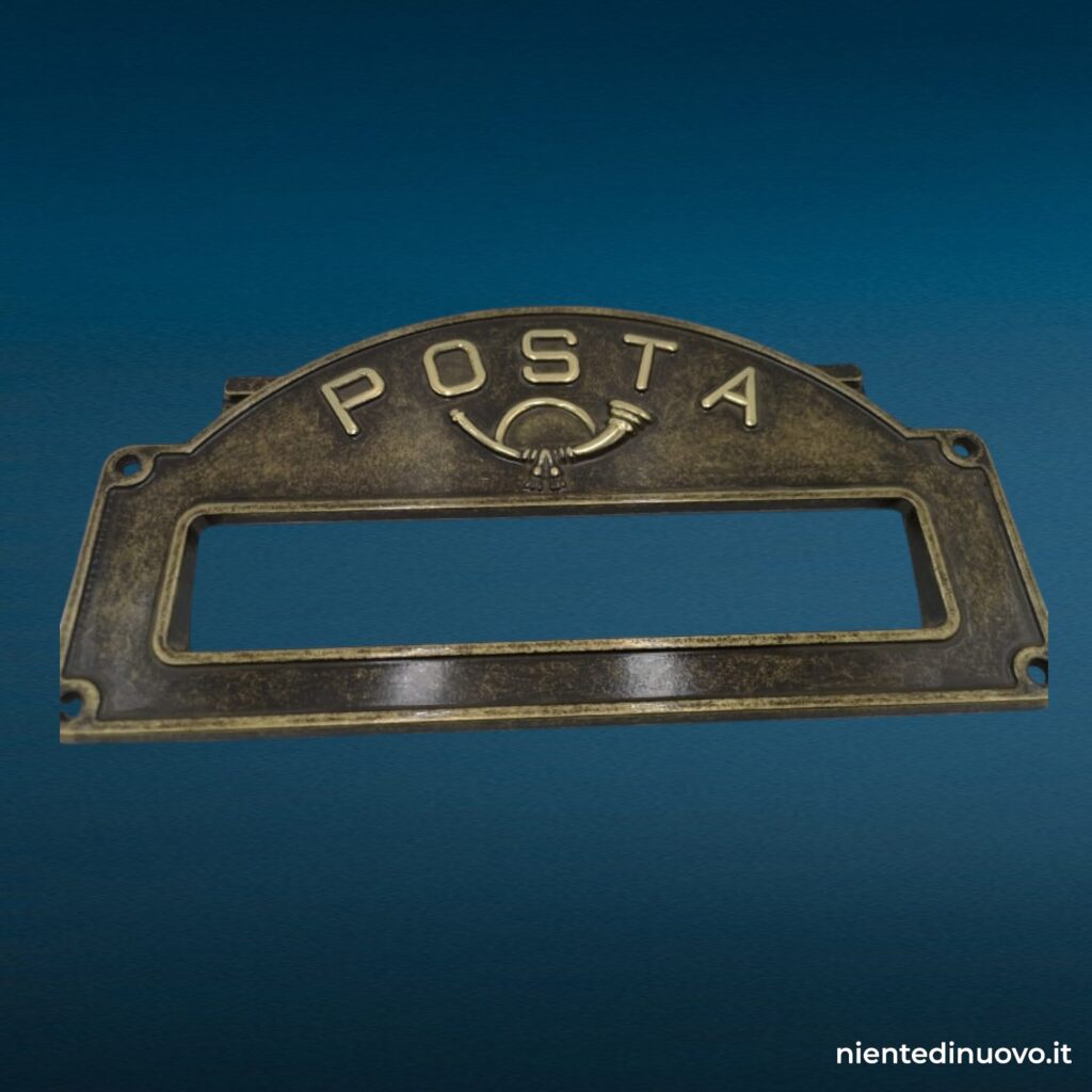 Placca in ottone per cassetta della posta con sportello rientrante