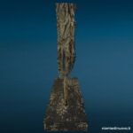 Elemento decorativo raffigurante scheletro fossile (design vintage)