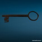 Antica chiave in ferro forgiato 10 cm