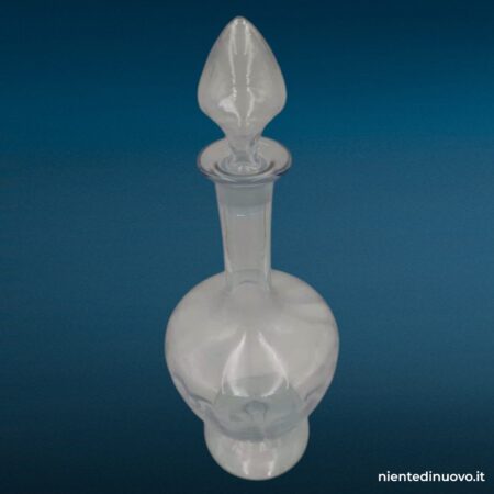 Coppia di bottiglie in vetro soffiato anni '60, azzurro