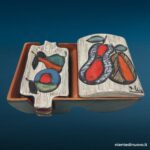 38981 Set da fumatori da gioco in pelle dipinto a mano