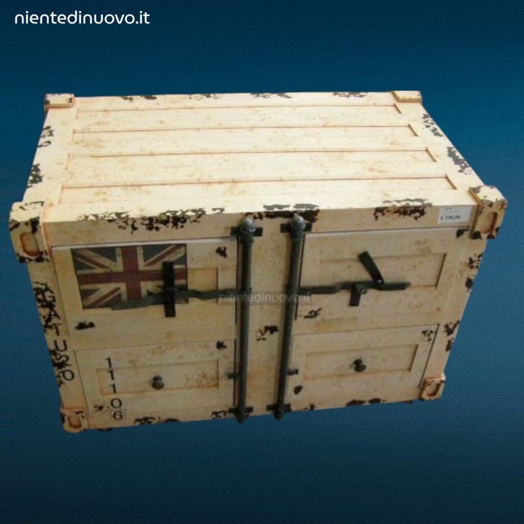 Complemento d’arredo a forma di container in stile industrial per interni