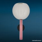 Lampada a parete in vetro di Murano con struttura rosa (due varianti)