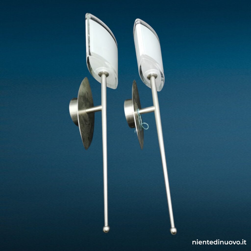 Coppia applique vetro metallo moderne