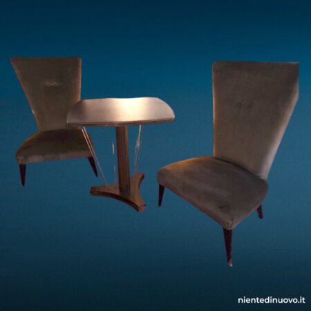 Coppia poltroncine in velluto anni '60