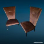 Coppia poltroncine in velluto anni '60