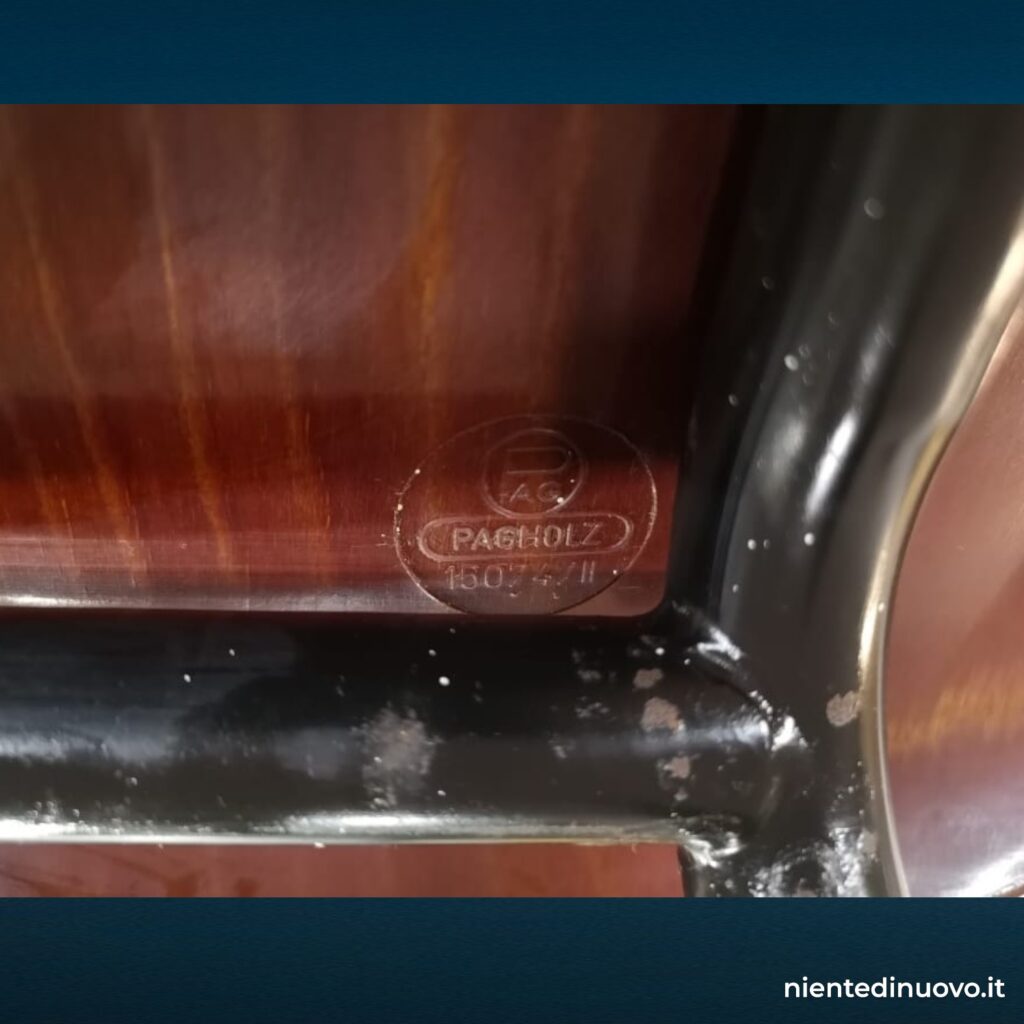 Sedia Pagholz 15074 in faggio curvato e acciaio – modernariato con difetti