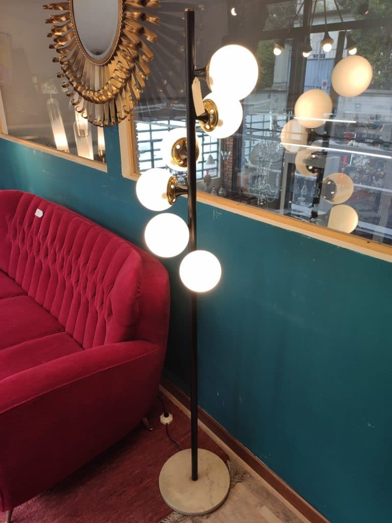 Lampada da terra alberello Stilnovo anni '50 con sei luci