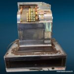 Vecchio registratore di cassa National - elemento decorativo vintage