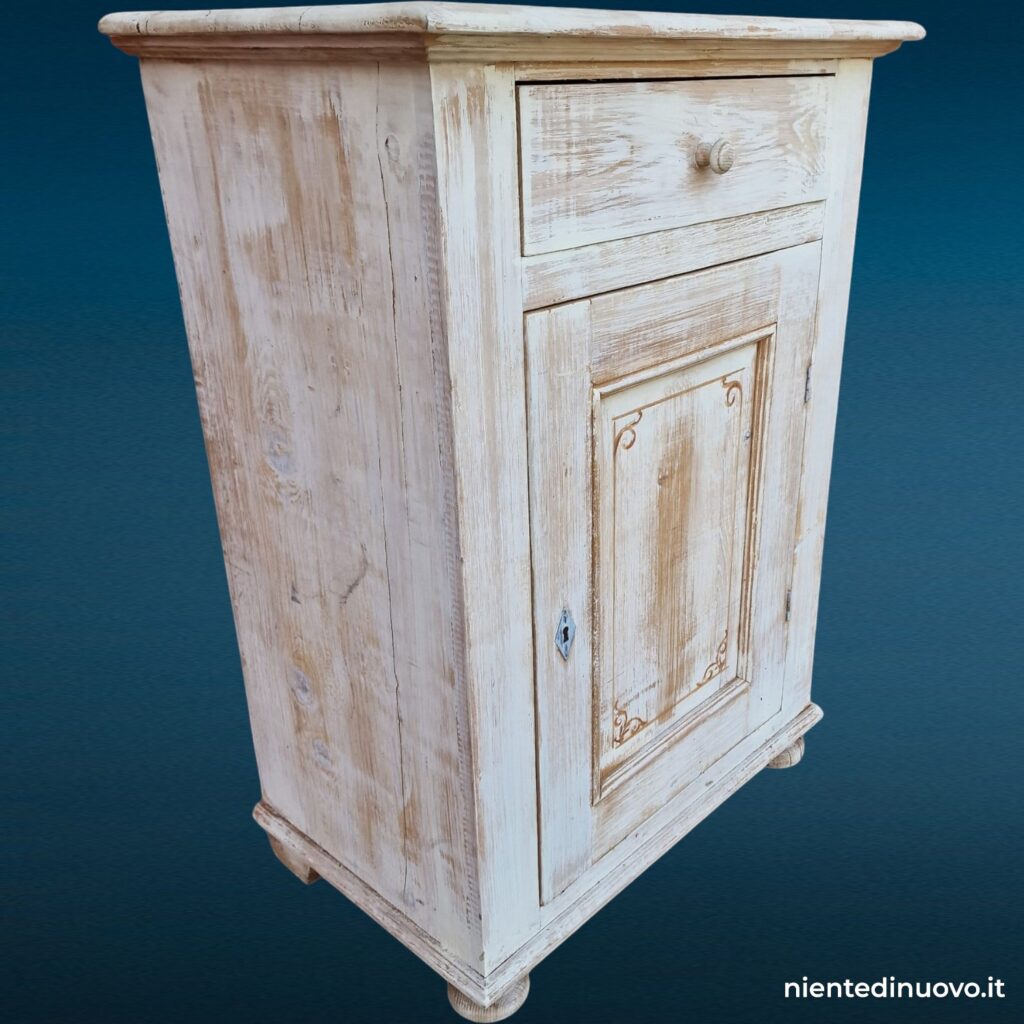 Stipo in legno massello decorato shabby chic