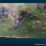 Quadro dipinto d'epoca primi 900 con cornice
