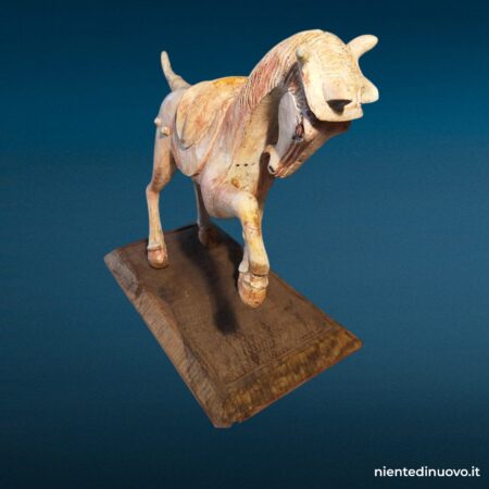 Scultura di cavallo in legno firmata John Oshodin