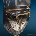 Specchiera Cristal Art Colli anni 50 con consolle
