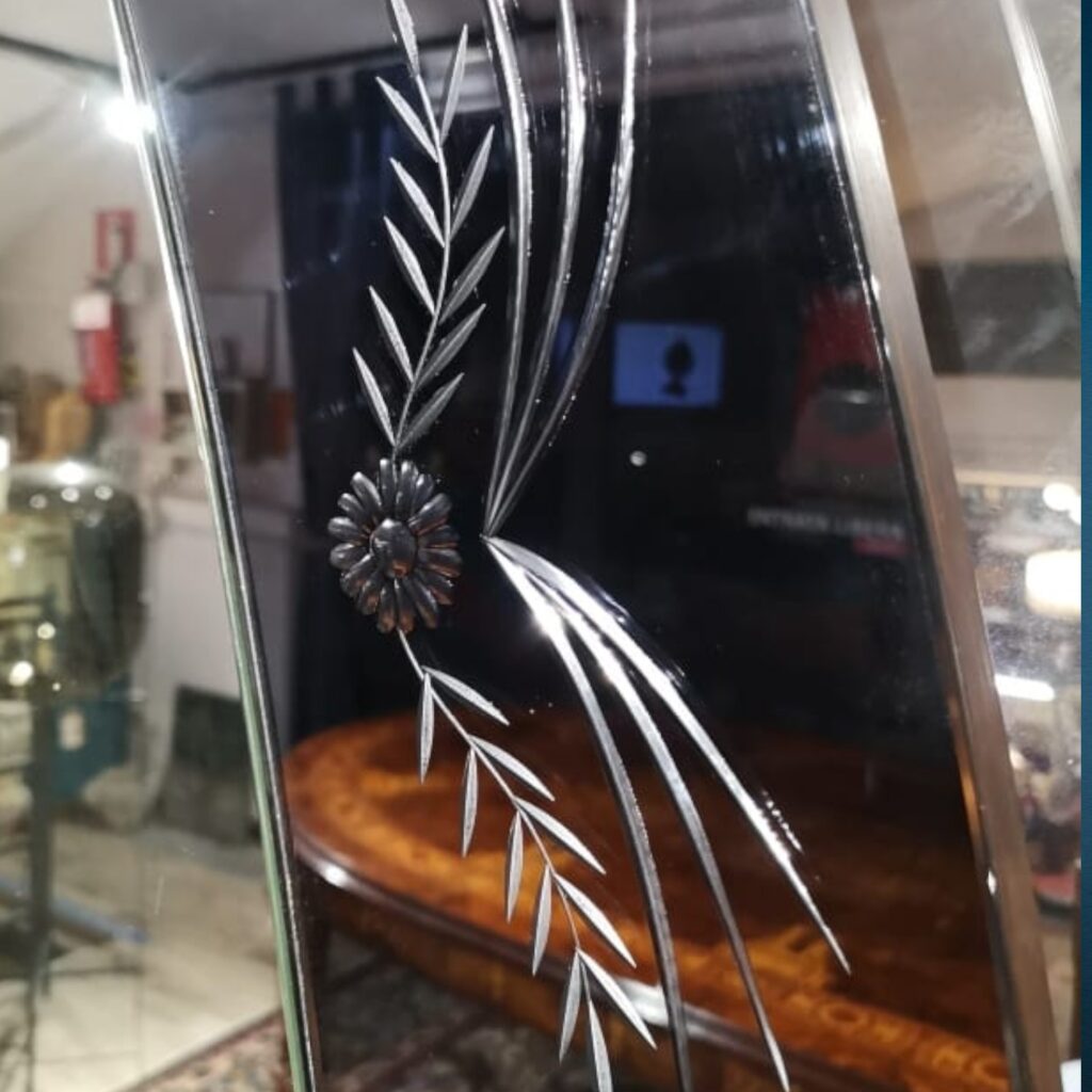 Specchiera Cristal Art Colli anni 50 con consolle