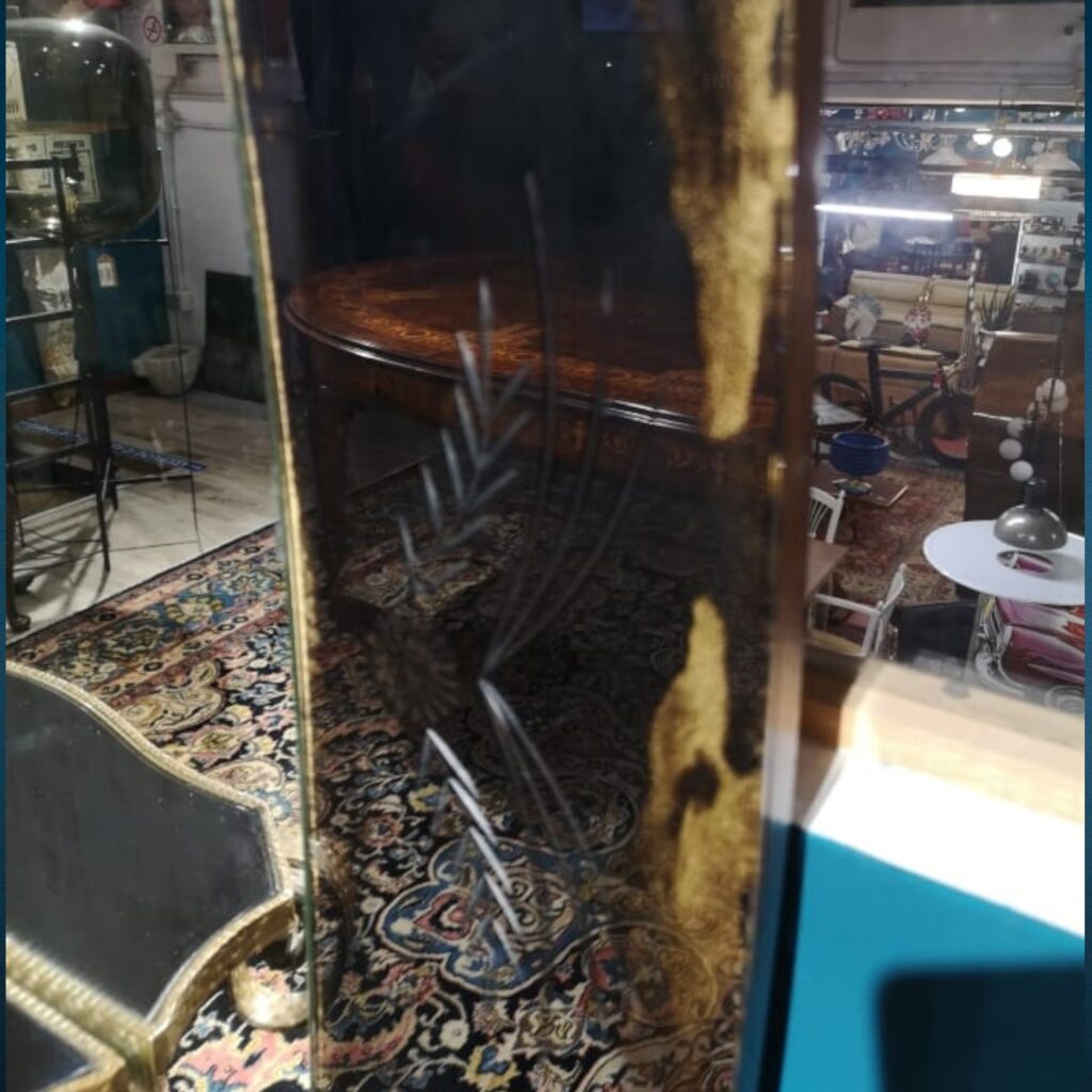 Specchiera Cristal Art Colli anni 50 con consolle