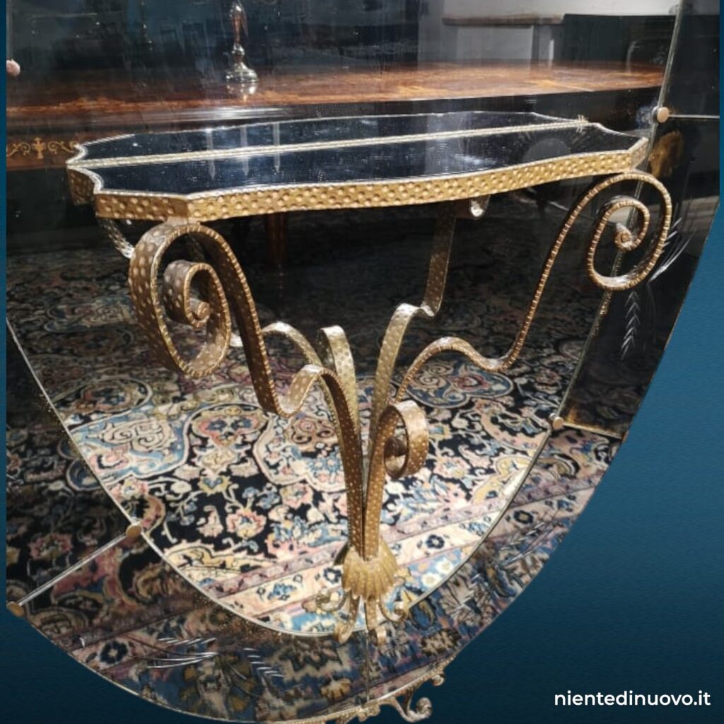 Specchiera Cristal Art Colli anni 50 con consolle
