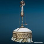 39746 Lampadario artigianale in ottone con saliscendi