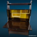 04387_2 Mobile bar vintage anni '60 con foglia d'oro