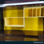 04387_4 Mobile bar vintage anni '60 con foglia d'oro