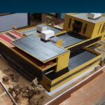 Plastico edificio residenziale anni 60 in teca