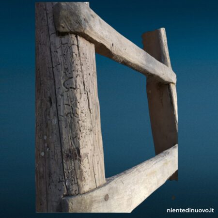 Vecchia scala da fienile in legno, altezza circa 3 m