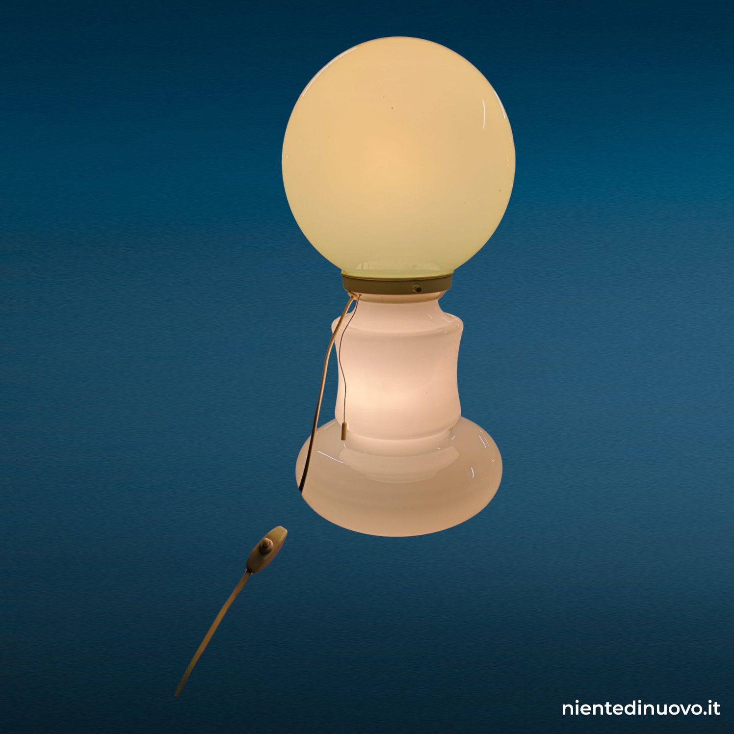 Lampada da tavolo Mazzega in vetro di Murano a birillo, anni '60