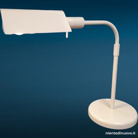 Lampada da tavolo Martini a tegola (anni '70) in metallo bianco