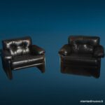 40152_1 Poltrona Coronado Tobia Scarpa per B&B Italia - vintage, riverniciata nera (coppia disponibile)