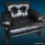 40152_6 Poltrona Coronado Tobia Scarpa per B&B Italia - vintage, riverniciata nera (coppia disponibile)