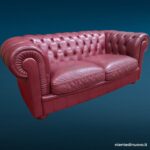 40216 Divano club Chesterfield 2 posti in pelle vinaccia vintage