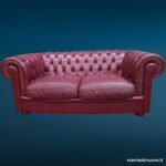 40216_6 Divano club Chesterfield 2 posti in pelle vinaccia vintage
