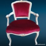 40217 Poltroncina laccata veneziano velluto rosso