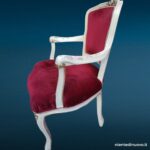 40217_2 Poltroncina laccata veneziano velluto rosso