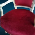 40217_3 Poltroncina laccata veneziano velluto rosso