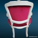 40217_4 Poltroncina laccata veneziano velluto rosso