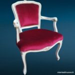 40217_6 Poltroncina laccata veneziano velluto rosso