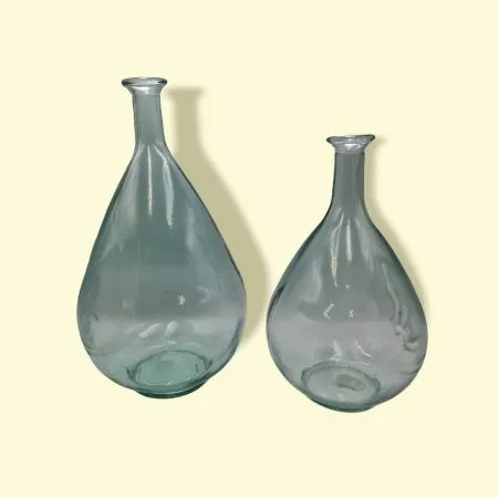 Bottiglia/vaso decorativa in vetro chiaro riciclato