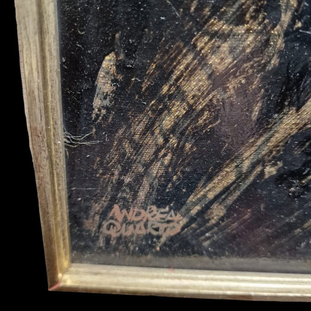 Quadro Donne Orientali firmato Andrea Quarto, dipinto di grandi dimensioni incorniciato